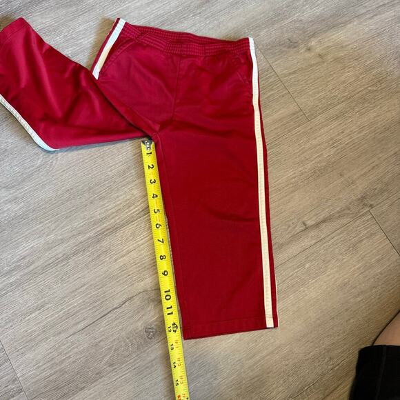 Old Navy Toddler Red Track Pants Size 3T Elastic Waist White Stripe Polyester - Picture 8 of 8